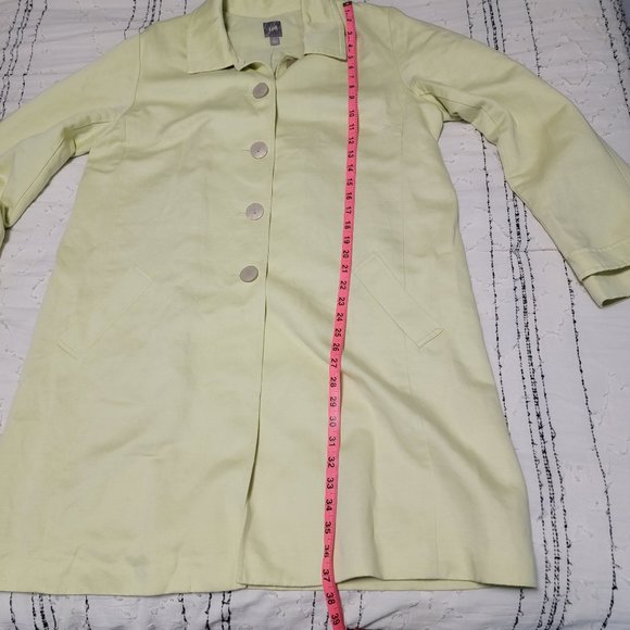 J. Jill Jacket Women's Lined Linen Blend Trench Coat with Pockets Large Tall - Picture 4 of 9